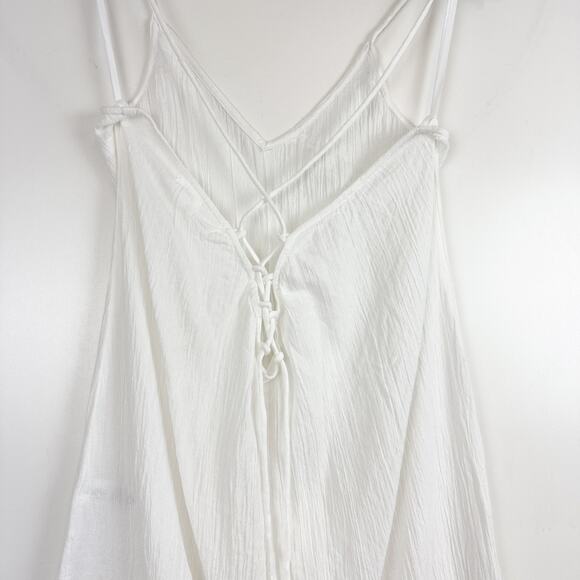 NWT Aerie Gauze Midi Tank White Dress Flowy Side Slits - M - Picture 5 of 9